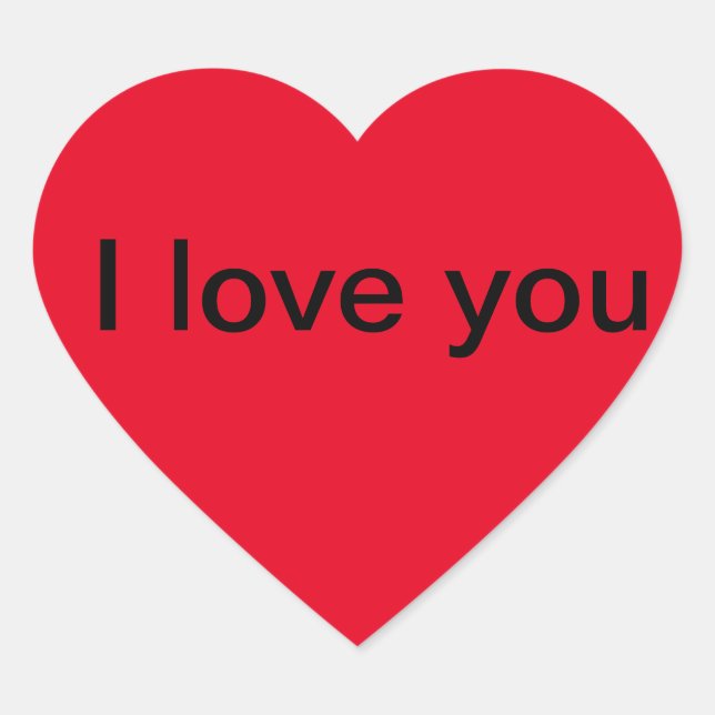 I love you heart sticker (Front)