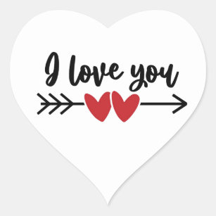 I Love You  Heart Sticker