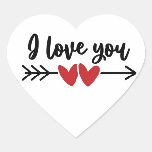 I Love You  Heart Sticker