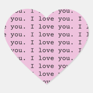 "I love you"  Heart Sticker