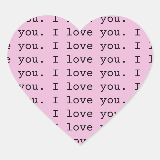 "I love you"  Heart Sticker (Front)