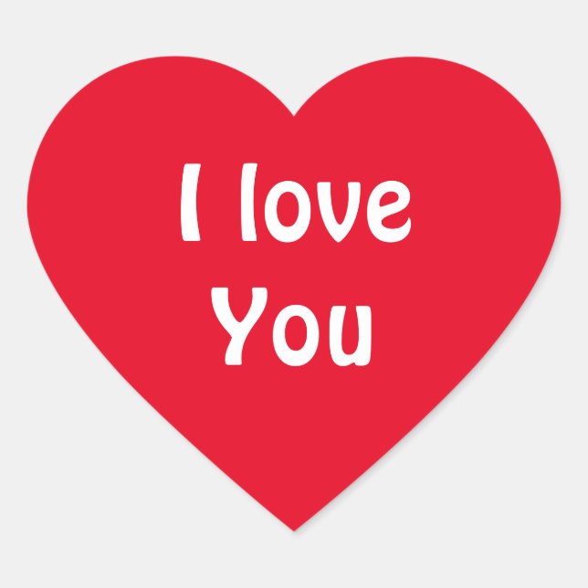 I love you heart sticker (Front)