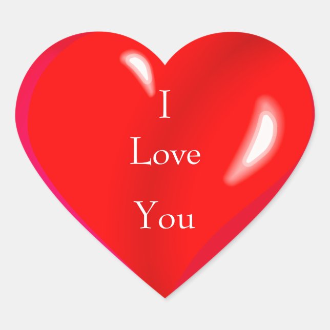 I Love You Heart Sticker (Front)