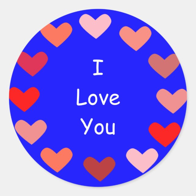 I Love You heart sticker (Front)