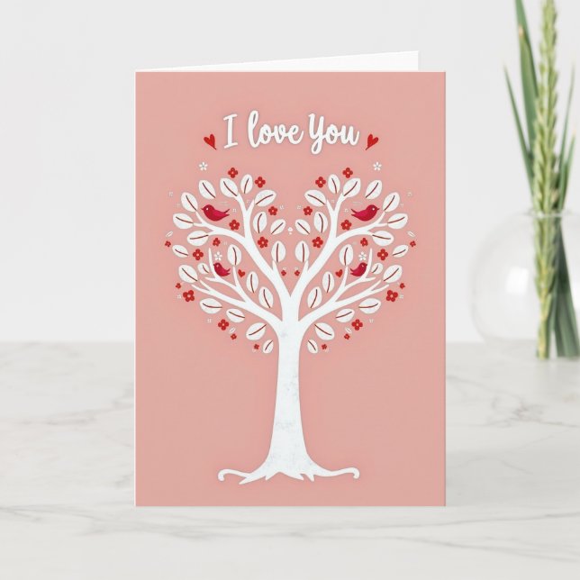 I Love You Heart Tree Card (Front)