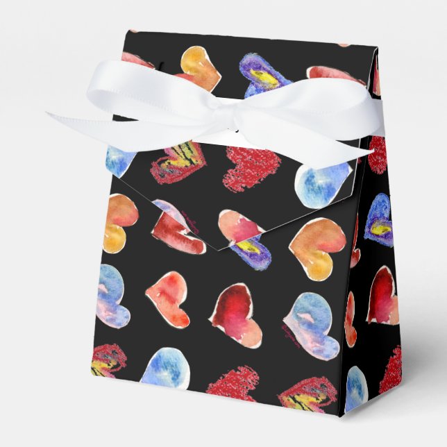 I Love You Hearts Black Paper Box (Front Side)