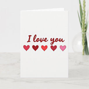 I Love You Hearts Glossy Card