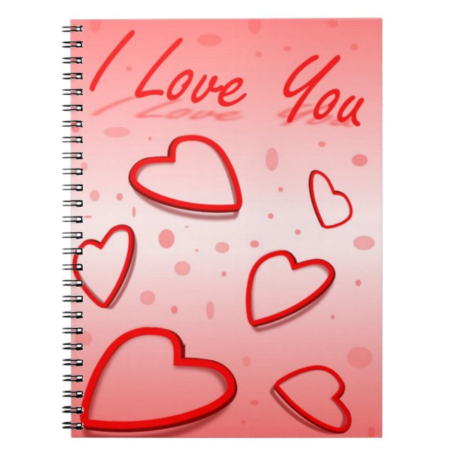 "I LOVE YOU" HEARTS NOTEBOOK (Front)