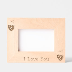 I Love You Hearts on A String Etched Frames