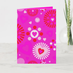 I LOVE YOU HEARTS ON FUSHIA ALL OCCASSION CARDS