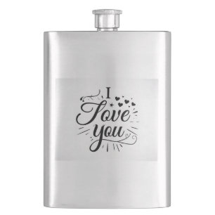 i love you hip flask