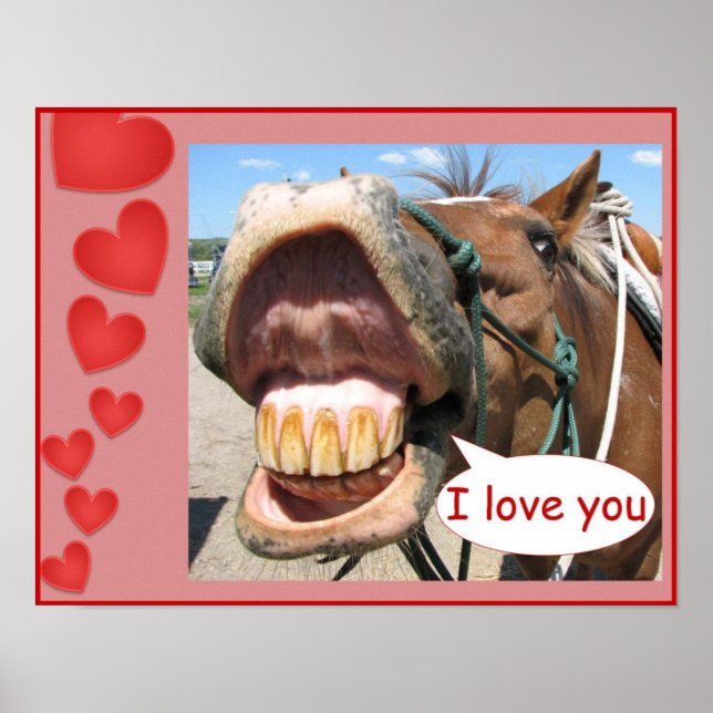 "I Love You" Horse Print Customisable (Front)