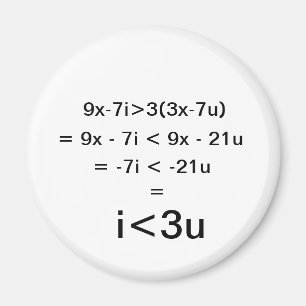 I Love You (i<3u) Equation Magnet
