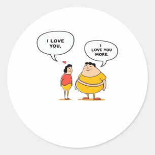 I Love You I Love You More Modern Love Playful Sty Classic Round Sticker