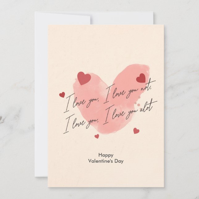 I love you, I love you not. Funny Valentine's Day  Thank You Card (Front)