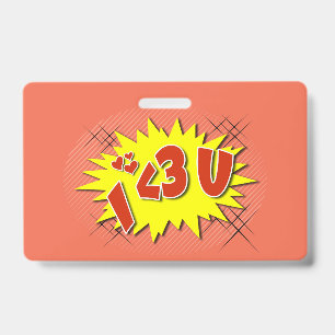 I love you ID badge