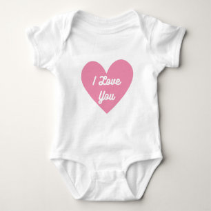 I Love You In A Pink Heart Baby Bodysuit