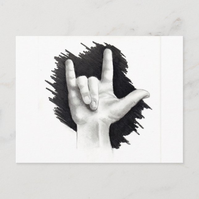 I LOVE YOU IN ASL #2 POSTCARD (Front)