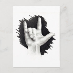 I LOVE YOU IN ASL #2 POSTCARD