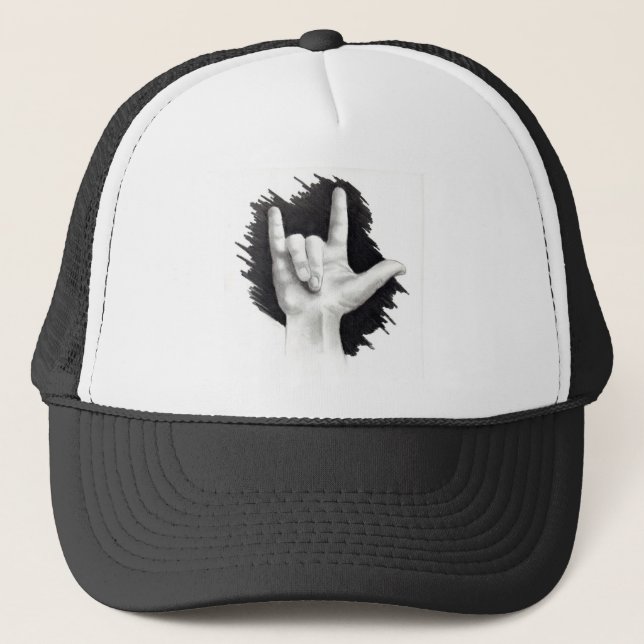 I LOVE YOU IN ASL #2 TRUCKER HAT (Front)