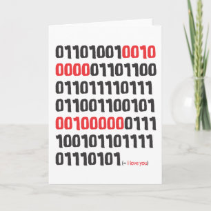 I love you in Binary Code Card