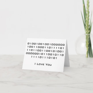 "I Love You" in Binary Code Card