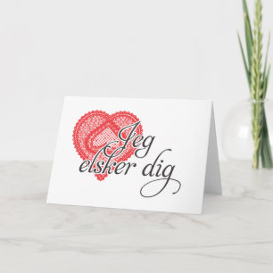 I love you in Danish - Jeg elsker dig Card