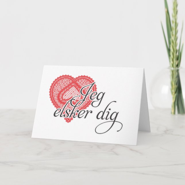 I love you in Danish - Jeg elsker dig Card (Front)