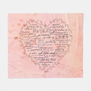 I Love You in different languages Fleece Blanket