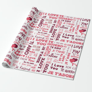 I Love You In Different Languages   Holidays Wrapping Paper