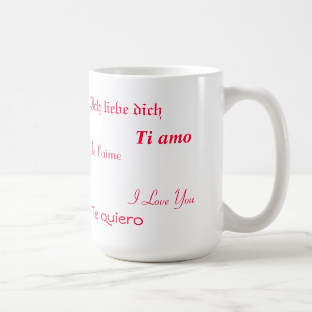 I Love You In Five Languages Coffee Mug (Right)