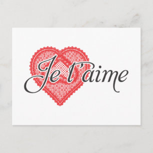 I love you in French - Je t'aime Postcard