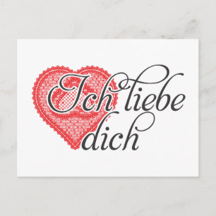 I love you in German Postcard