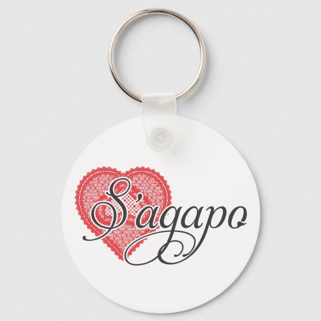 I love you in Greek - S'agapo Key Ring (Front)