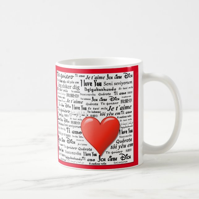 I Love You in Many Languages Coffee Mug (Right)