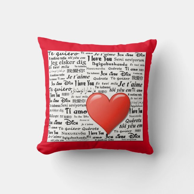 I Love You in Many Languages Cushion (Front)
