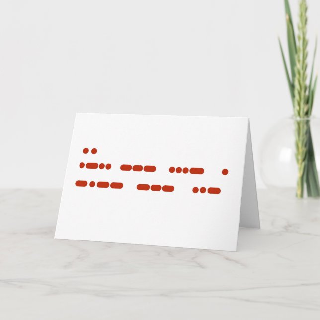 "I Love You" in Morse Code Note or Greeting Card (Front)