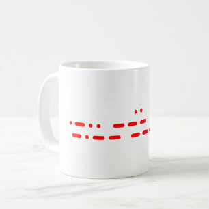 I Love You in Morse Code Red Design Coffee Mug