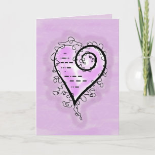 I Love You in Morse Code Scroll Heart Card