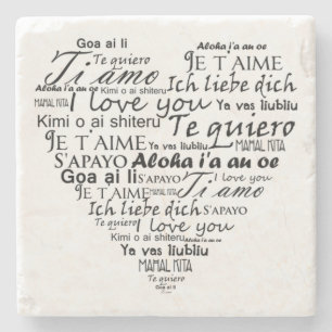 I love you in other languages 5 stone coaster