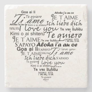 I love you in other languages 5 stone coaster