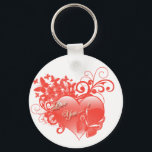 I LOVE YOU IN RED HEART KEY RING<br><div class="desc">A I Love you words on a red heart with swirls and butterflies,  for the one you love</div>