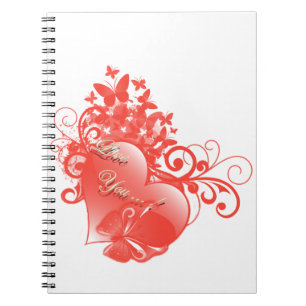 I LOVE YOU IN RED HEART NOTEBOOK