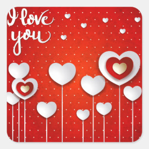 I love you in Red Square Sticker
