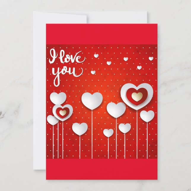 I love you in Red Thank You Card (Front)