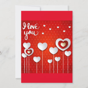 I love you in Red Thank You Card