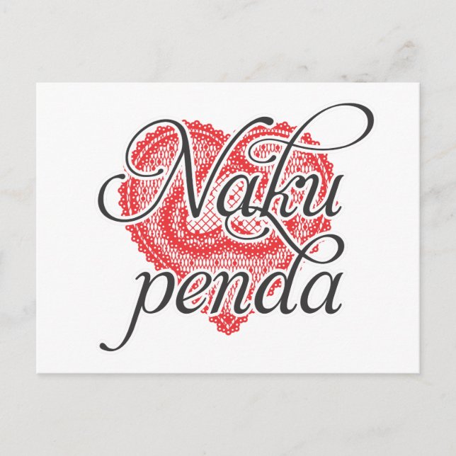 I love you in Swahili - Naku penda Postcard (Front)