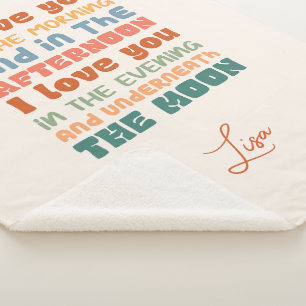 I Love You In The Morning Groovy Colour Skidamarin Sherpa Blanket