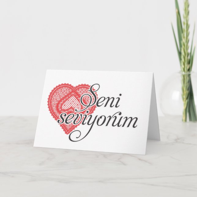 I love you in Turkish - Seni seviyorum Card (Front)