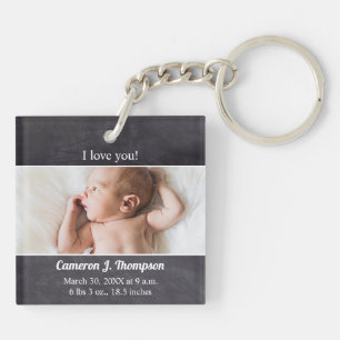 I Love you Introducing baby photo birth Key Ring